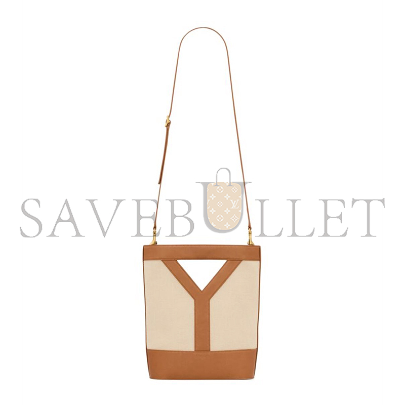 Y51 Y SMALL BUCKET BAG IN CANVAS AND LEATHER 808224FAC7T9856 (29.5*23*8.5cm)
